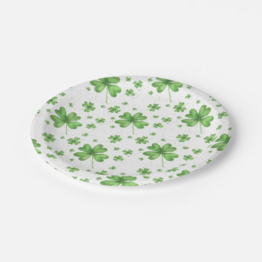 Vier Leaf Clover Shamrock Papieren Bordje (Gekanteld)