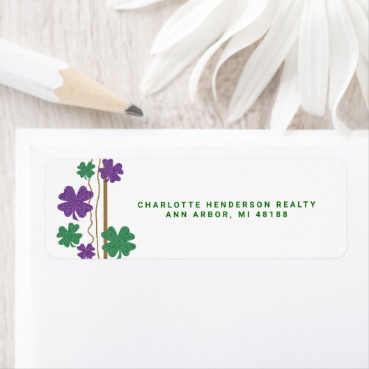 Vier Leaf Clover Shamrock St. Partruds Day Label (Insitu)