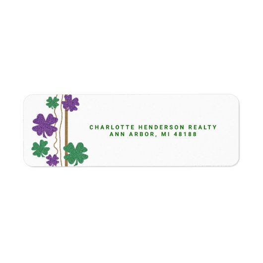Vier Leaf Clover Shamrock St. Partruds Day Label (Voorkant)