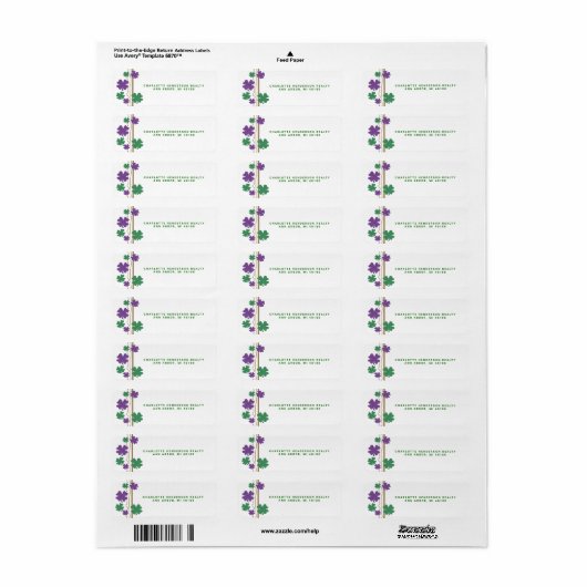 Vier Leaf Clover Shamrock St. Partruds Day Label (Full Sheet)