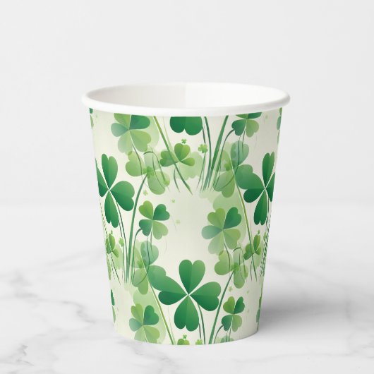 Vier Leaf Clover Shamrock St Patrick's Day Papieren Bekers (Links)