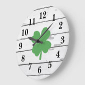 Vier Leaf Clover Shiplap Shamrock Large Clock Grote Klok (Hoek)
