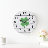 Vier Leaf Clover Shiplap Shamrock Large Clock Grote Klok (Huis)
