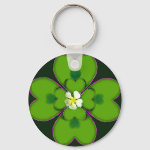 Vier Leaf Clover St. Patrick Irish Flower Patty Sleutelhanger