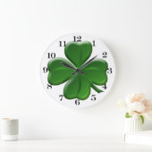 Vier Leaf Clover - St Patrick's Day Button Grote Klok (Huis)