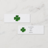 Vier Leaf Clover - St Patrick's Day Button Mini Visitekaartje (Voorkant / Achterkant)