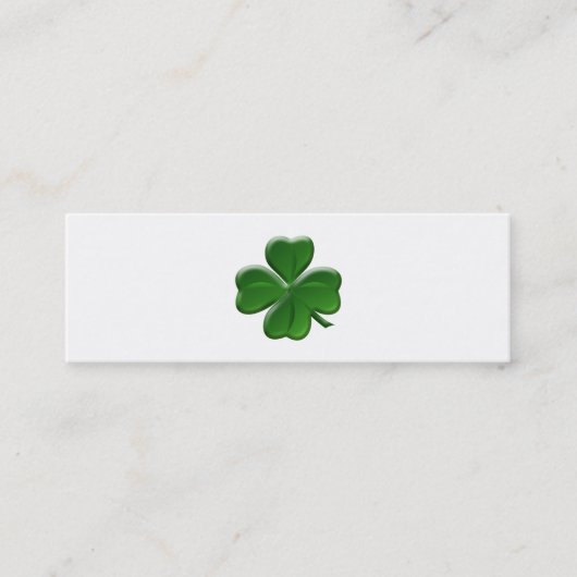 Vier Leaf Clover - St Patrick's Day Button Mini Visitekaartje (Voorkant)