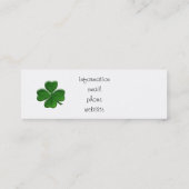 Vier Leaf Clover - St Patrick's Day Button Mini Visitekaartje (Achterkant)