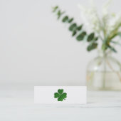 Vier Leaf Clover - St Patrick's Day Button Mini Visitekaartje (Staand voorkant)