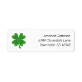 Vier Leaf Clover St. Patrick's Day Return Address Etiket (Voorkant)