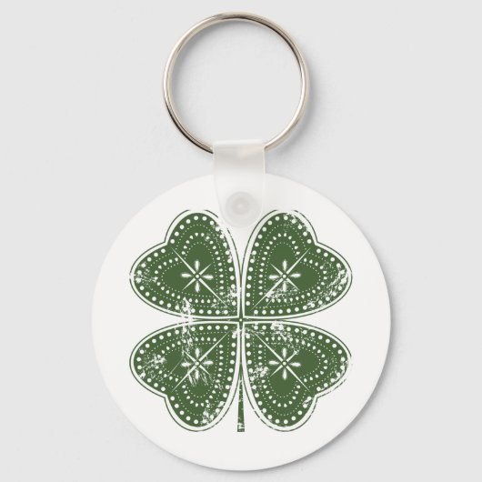 Vier Leaf Clover St. Patrick's Day Sleutelhanger (Voorkant)