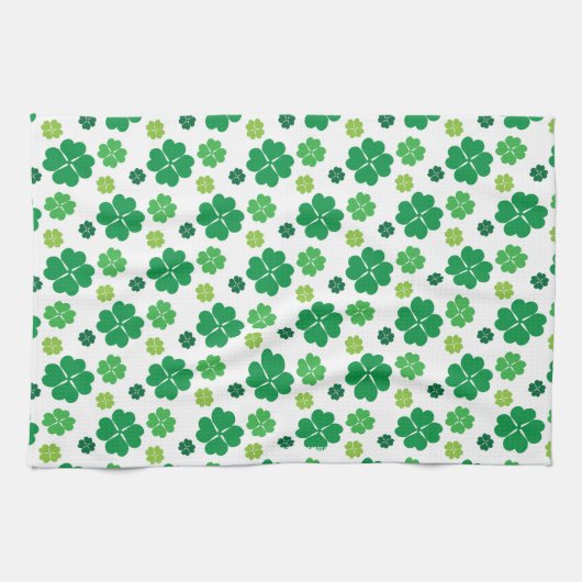 Vier Leaf Clover St Patricks Day Theedoek (Horizontaal)