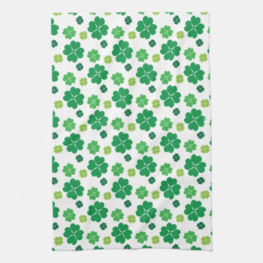 Vier Leaf Clover St Patricks Day Theedoek (Verticaal)