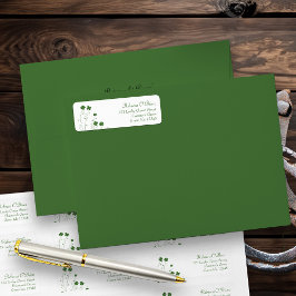 Vier Leaf Clover Vrijgezellenfeest Return-adres Etiket