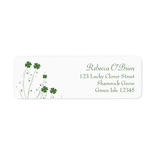 Vier Leaf Clover Vrijgezellenfeest Return-adres Etiket (Voorkant)
