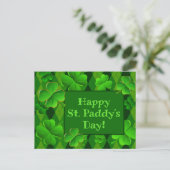 Vier Leaf Clovers Happy St. Paddys Day Briefkaart (Staand voorkant)