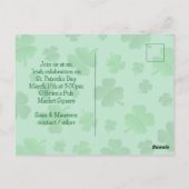 Vier Leaf Clovers Happy St. Paddys Day Briefkaart (Achterkant)