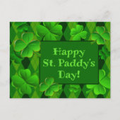 Vier Leaf Clovers Happy St. Paddys Day Briefkaart (Voorkant)