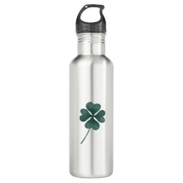 Vier Leaf Single Clover Green-Waterverf Waterfles