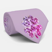 Vier lederen klaver, Bleek Paars roze Stropdas (Opgerold)