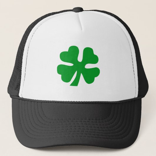 Vier lederen klaver - groen gras trucker pet (Voorkant)