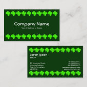 Vier lederen klaver - groen op donkergroen visitekaartje (Voorkant / Achterkant)