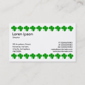 Vier lederen klaver - groen op wit visitekaartje (Achterkant)