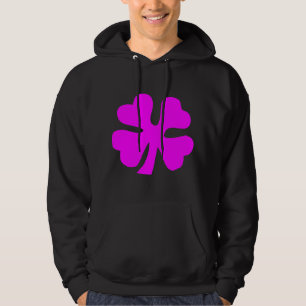 Vier lederen klaver - magenta hoodie