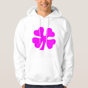 Vier lederen klaver - magenta hoodie