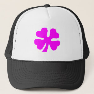 Vier lederen klaver - magenta trucker pet