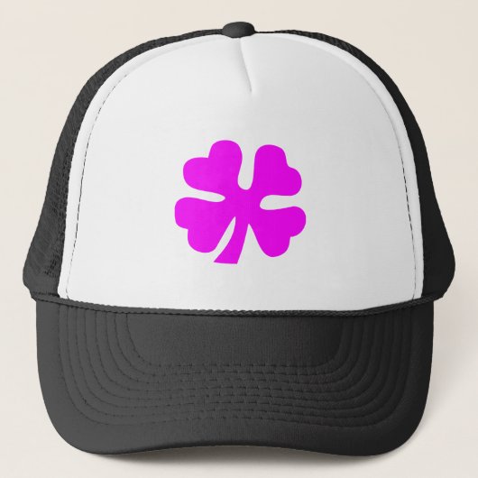 Vier lederen klaver - magenta trucker pet (Voorkant)