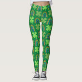 Vier lederen klaver met Rainbows Pattern Leggings (Voorkant)