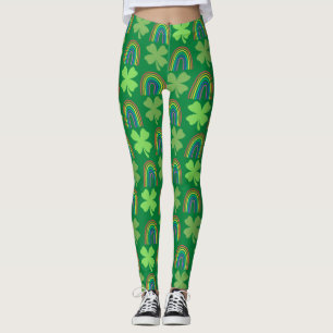 Vier lederen klaver met Rainbows Pattern Leggings