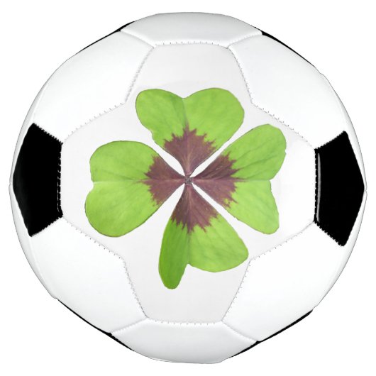 Vier lederen klaver Voetbal wit (Gedraaid)