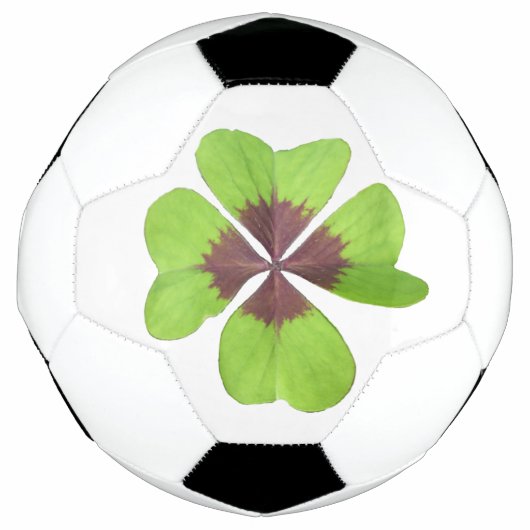 Vier lederen klaver  Voetbal wit (Voorkant)