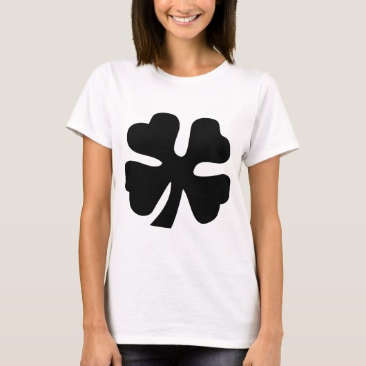 Vier lederen klaver - zwart t-shirt (Voorkant)