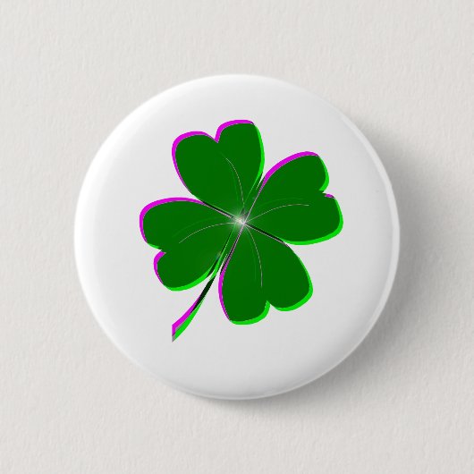 Vier lederen klavertjes gloeien ronde button 5,7 cm (Voorkant)