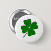 Vier lederen klavertjes gloeien ronde button 5,7 cm (Voorkant /achterkant)
