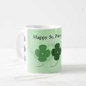 Vier lederen klevers St. Patrick's Day Koffiemok (Voorkant links)