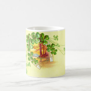 Vier ledige klaver en hoefijzer koffiemok