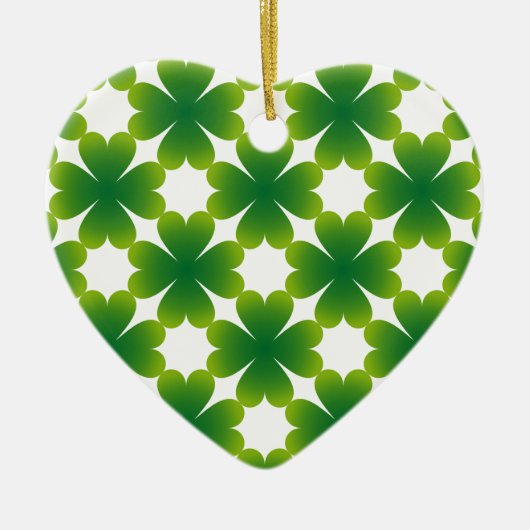 Vier lef Clover Irish Shamrock Custom Gift Item Keramisch Ornament (Voorkant)