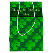 Vier lef Clover Pattern Gift Bag Medium Cadeauzakje (Voorkant)