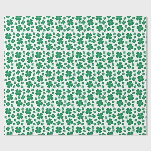 Vier lef Clover Pattern Groen Cadeaupapier (Vlak)