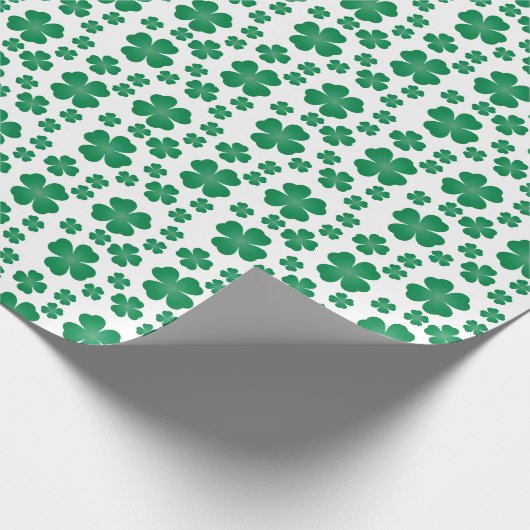 Vier lef Clover Pattern Groen Cadeaupapier (Hoek)