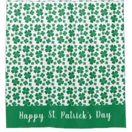 Vier lef Clover Pattern Groen Douchegordijn