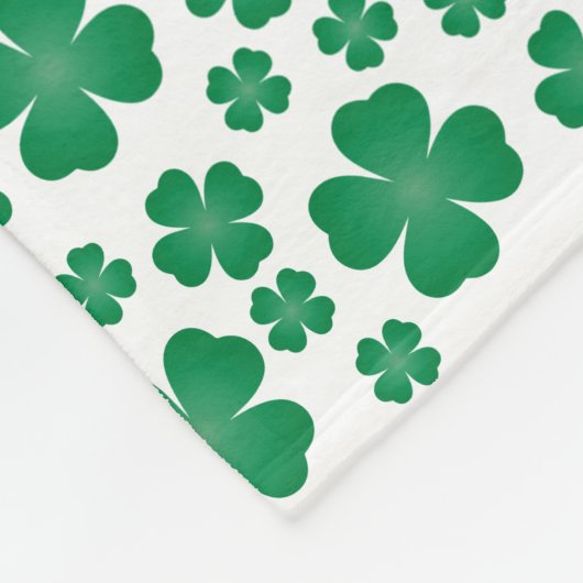 Vier lef Clover Pattern Groen Fleece Deken (Hoek)
