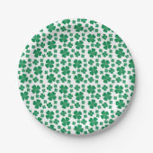 Vier lef Clover Pattern Groen Papieren Bordje (Voorkant)
