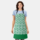 Vier lef Clover Pattern Groen Schort (Gedragen)