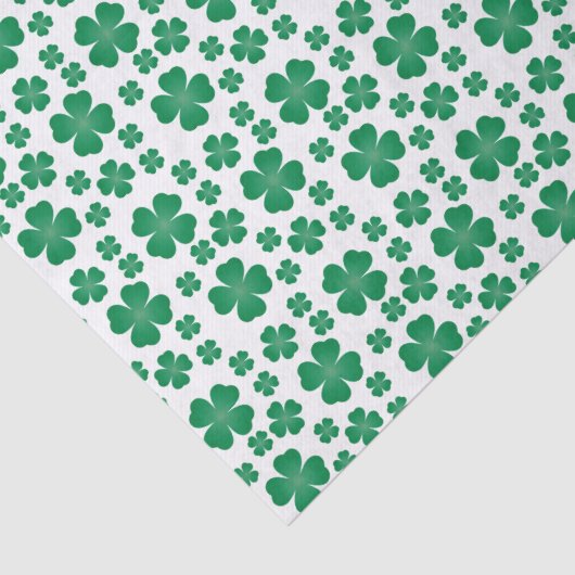 Vier lef Clover Pattern Groen Tissuepapier (Detail)