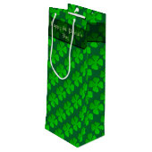 Vier lef Clover Pattern Wine Gift Bag Wijn Cadeautas (Achterkant Gekanteld)